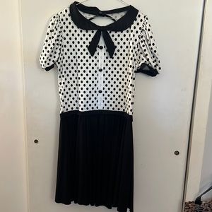 Polka Dot Black and White Dress